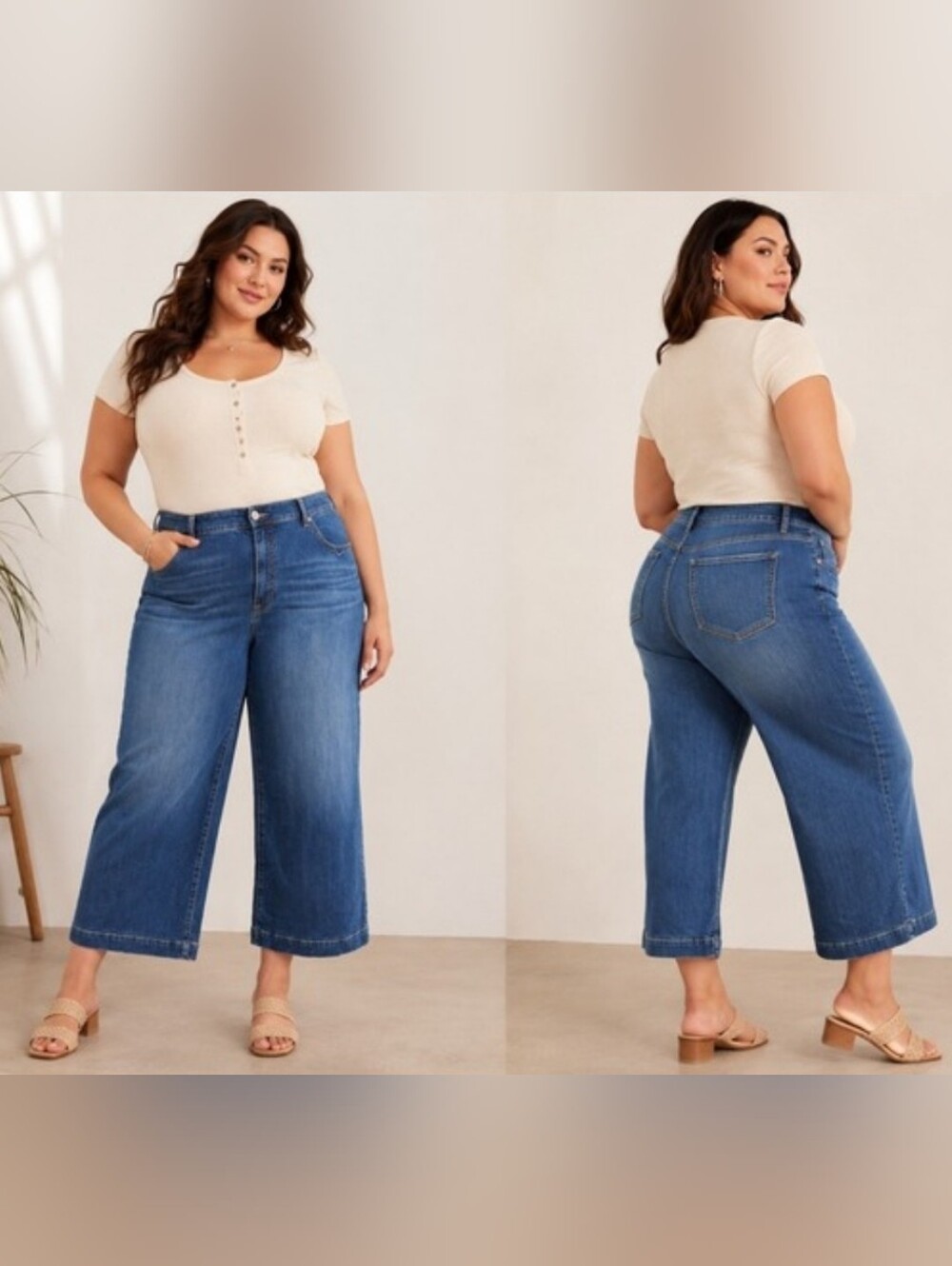 NWT Torrid High Rise Wide Leg Ankle Crop Vintage Stretch Denim Jeans Size 18